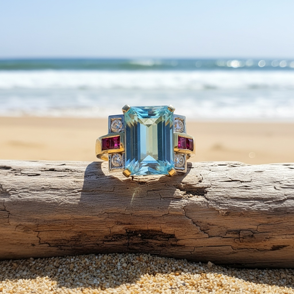 18K Gold-Plated Square Synthetic Zirconia Vintage Wedding Ring